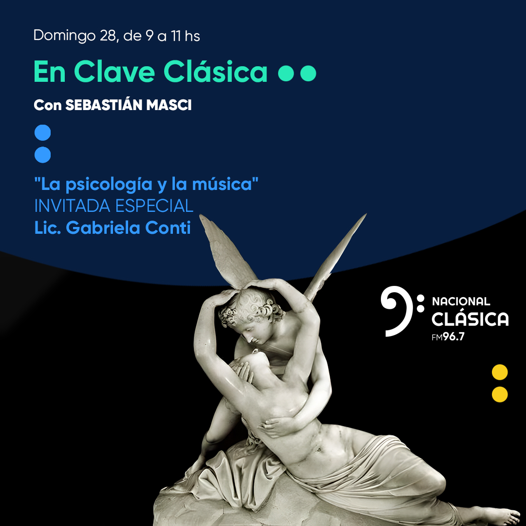 A las 9hs en #EnClaveClasica con <a href="/MasciSebastian/">SEBASTIÁN MASCI</a> 

Obras inspiradas en el mito griego Eros y Psyque y la fuerte influencia psicológica de los artistas en sus obras e interpretaciones.
 
Invitada: Lic. Gabriela Conti

Por La 96.7 #NacionalClasica <a href="/EnClaveClasica/">En Clave Clásica</a>