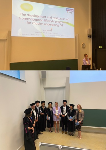 NutritionObesi1's tweet photo. Yesterday our #ladyinpurple (@TessyBoedt) defended her PhD
Thx to jury members: @j_lovegrove, @WelyMadelon, @DevliegerRoland, #FabienneDobbels.
Thx to co-promotors: #CarlSpiessens, #SharonLieFong & #ElineDancet
Funded by @FWOVlaanderen
WellDone @TessyBoedt https://t.co/n6B9qlqtg4