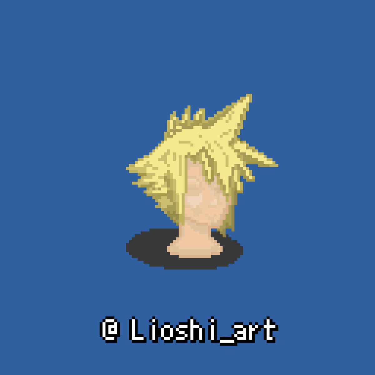 Lioshi_Artz's tweet photo. Decided to draw Cloud's #wig for today's daily @Pixel_Dailies
.
.
.
.
.
.
#pixel_dailies #pixeldailies #wig #Cloud #FinalFantasy #FF #FinalFantasyCloud #BlondeHair #SpikyHair #pixelart #art #drawing #aseprite https://t.co/ZvTPvxc1Uh