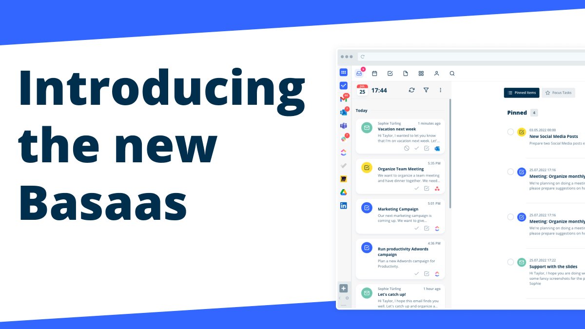 A few days ago we introduced a new version of Basaas with many new features and a new design. 🤩You now get notifications and messages from all your apps in one place. 🥳 Give it a try: workplace.basaas.com
#digitalhub #digitalworkplace