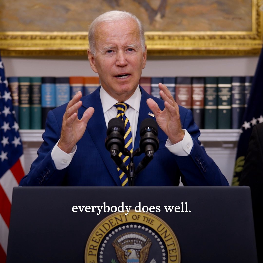 President biden on twitter my student loan plan makes sure working