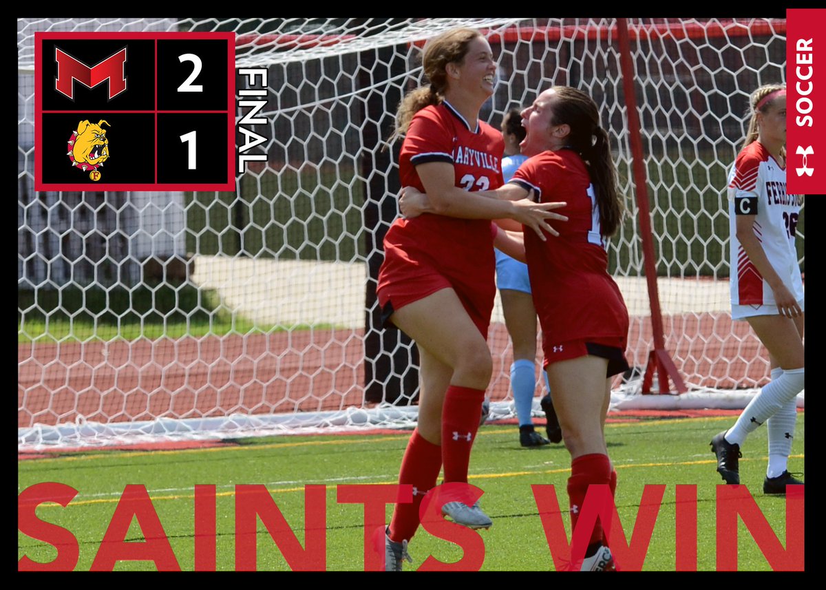 MaryvilleSaints's tweet photo. 🚨UPSET ALERT🚨

🐾@MUSaintsSoccer picked up its first win over a ranked team since April 2021 with a victory over No. 17 Ferris State! 🐾⚽️#BigRedM #GLVCwsoc https://t.co/czFc8DlDZ7