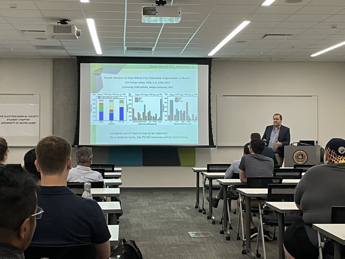 We want to thank Prof Csaba Janaky <a href="/JanakyLab/">JanakyLab</a> for giving an in-person seminar about Industrial CO2 Electroreduction! 🎉Thank you so much for engaging with our students.<a href="/ECSorg/">ECS</a> <a href="/KamatlabND/">PKamat</a>