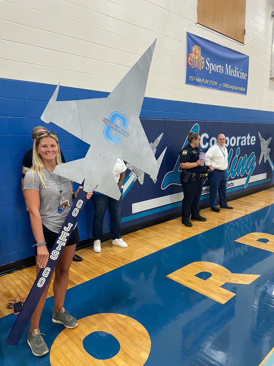 Jet Pride is strong as students cheer to win the Jet Stick!  Let’s go CLMS Hokies, Dukes, Monarch’s, and Cavaliers! <a href="/vbschools/">VBSchools</a> <a href="/BeachSupe/">Aaron Spence</a> <a href="/CLMSJETS/">Corporate Landing MS</a>