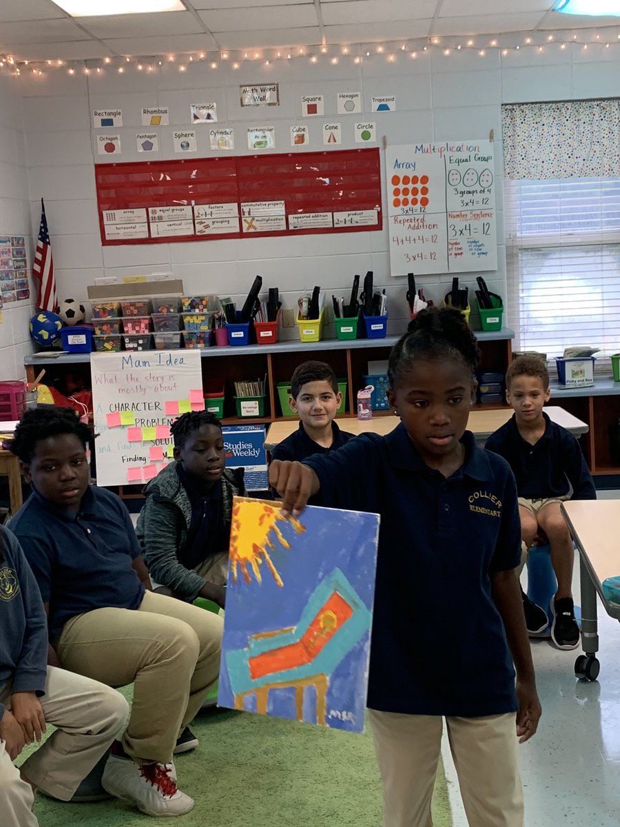 MsShrops's tweet photo. Makayla was our Spotlight Student this week. We learned that she does not like love bugs or waking up early. We also learned she is a great artist! 🐝 @CollierES https://t.co/tpOXaCasF4