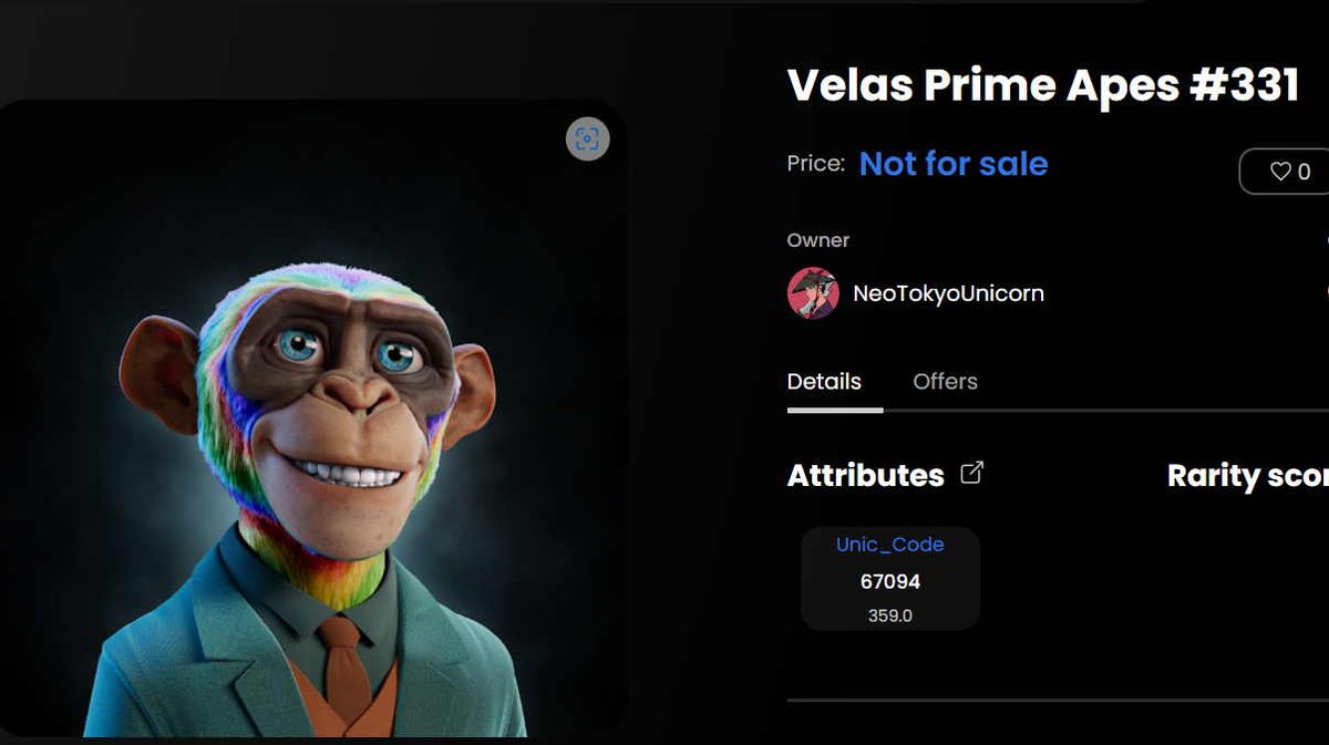 <a href="/VelasPrimeApes/">Velas Prime Apes</a> thank you for the #NFTGiveaway 🙏. Cool #NFT artwork cooking on <a href="/VelasBlockchain/">Velas</a>.
Their Discord is open: discord.gg/qDs9Ghv9