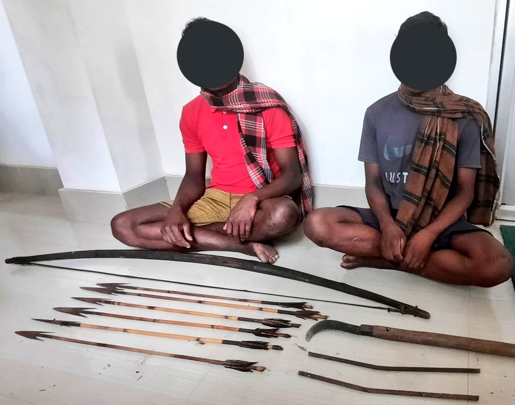 Two have been arrested & forwarded by Jenabil Range for illegally entering core of Similipal TR with weapon for hunting wild animals. A separate complain has also been filed at Jashipur Police Station for damaging trap cameras to destroy evidence. @pccfodisha @PCCFWL_Odisha