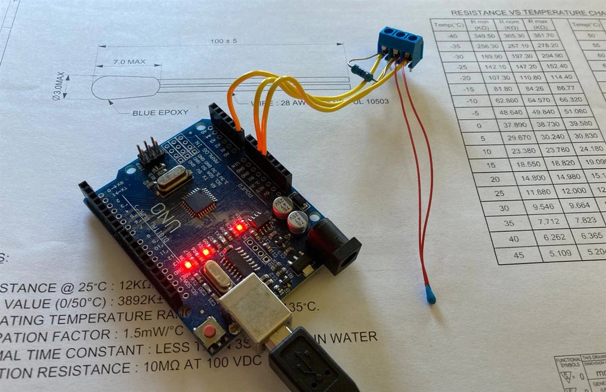 E14Community's tweet photo. In this mini tutorial, Michal is #experimentingwith @MolexConnectors Thermistors and @arduino to measure temperature: https://t.co/JkfuWBMmK2 https://t.co/YpJEQGblLP
