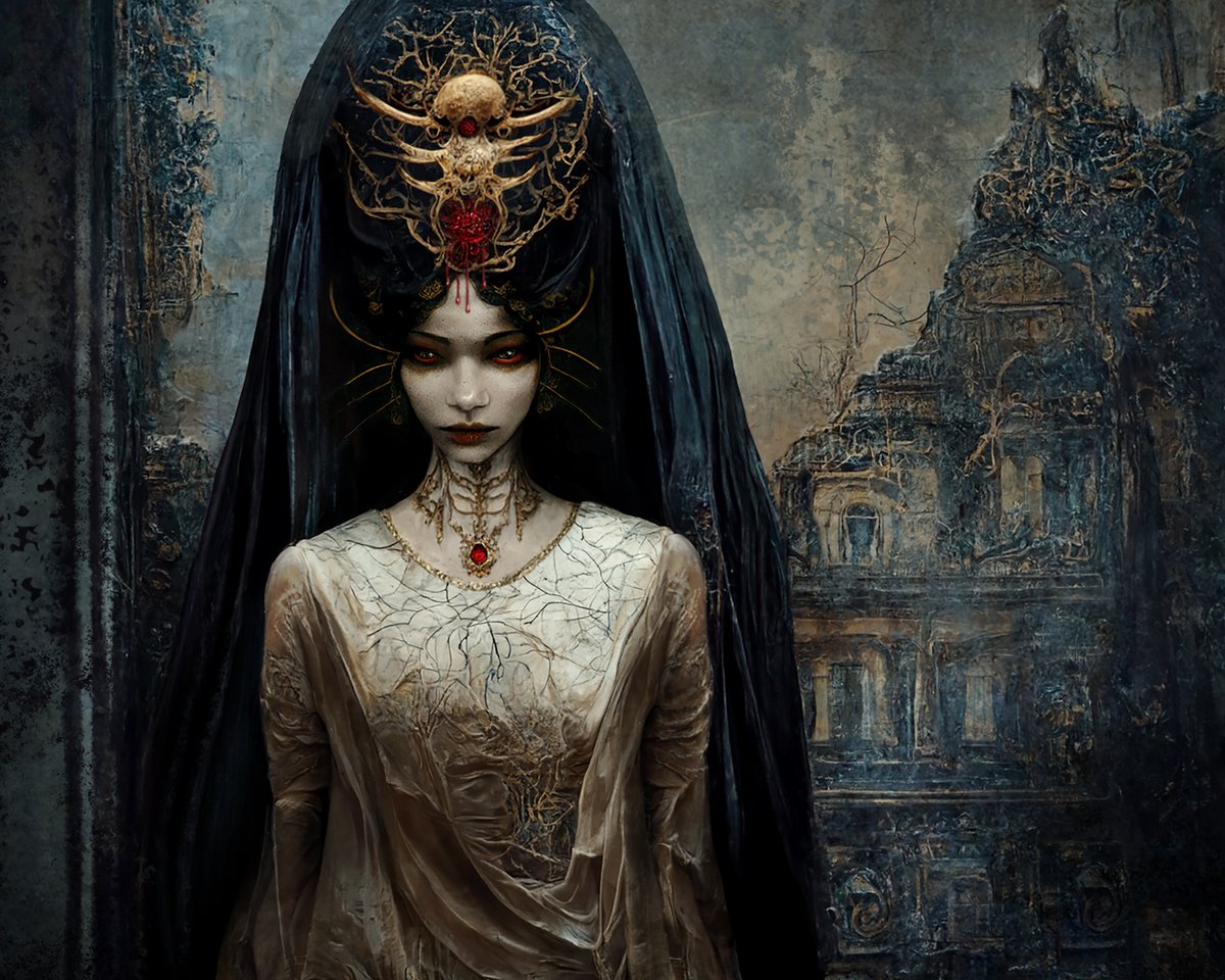 Ambassador ~ photoshop of 7+ images created w/ #midjourney &amp; overpainted w/ <a href="/grutbrushes/">GrutBrushes</a> 

My process is simple. I feed my bestie Bot a word salad and it spits out pictures of the weird shit that was previously only viewable on the inside of my eyelids. Some assembly required. 😉