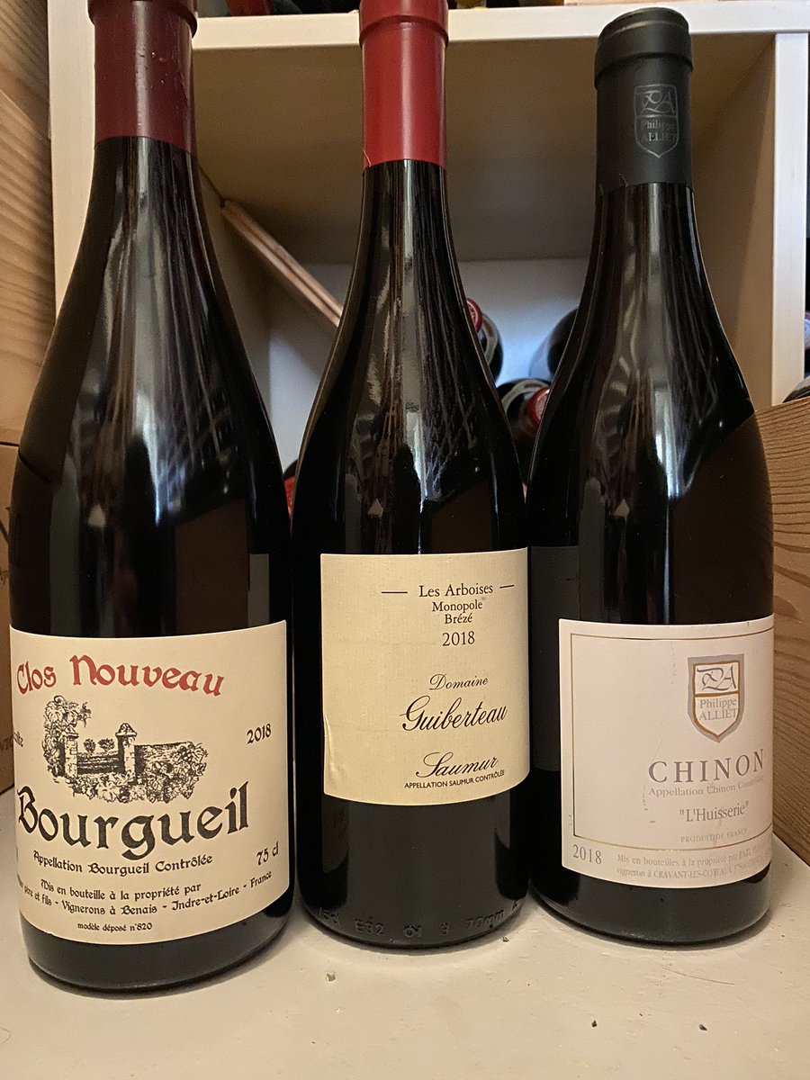 vinveis's tweet photo. Added a few bottles to my «cellar» today. Only a single bottle of each of #Domainedubelair and #Guiberteau (democratic distribution in Norway), a few more of #philippealliet. #loire #bourgueil #chinon #saumur https://t.co/gpQxPYIVSD