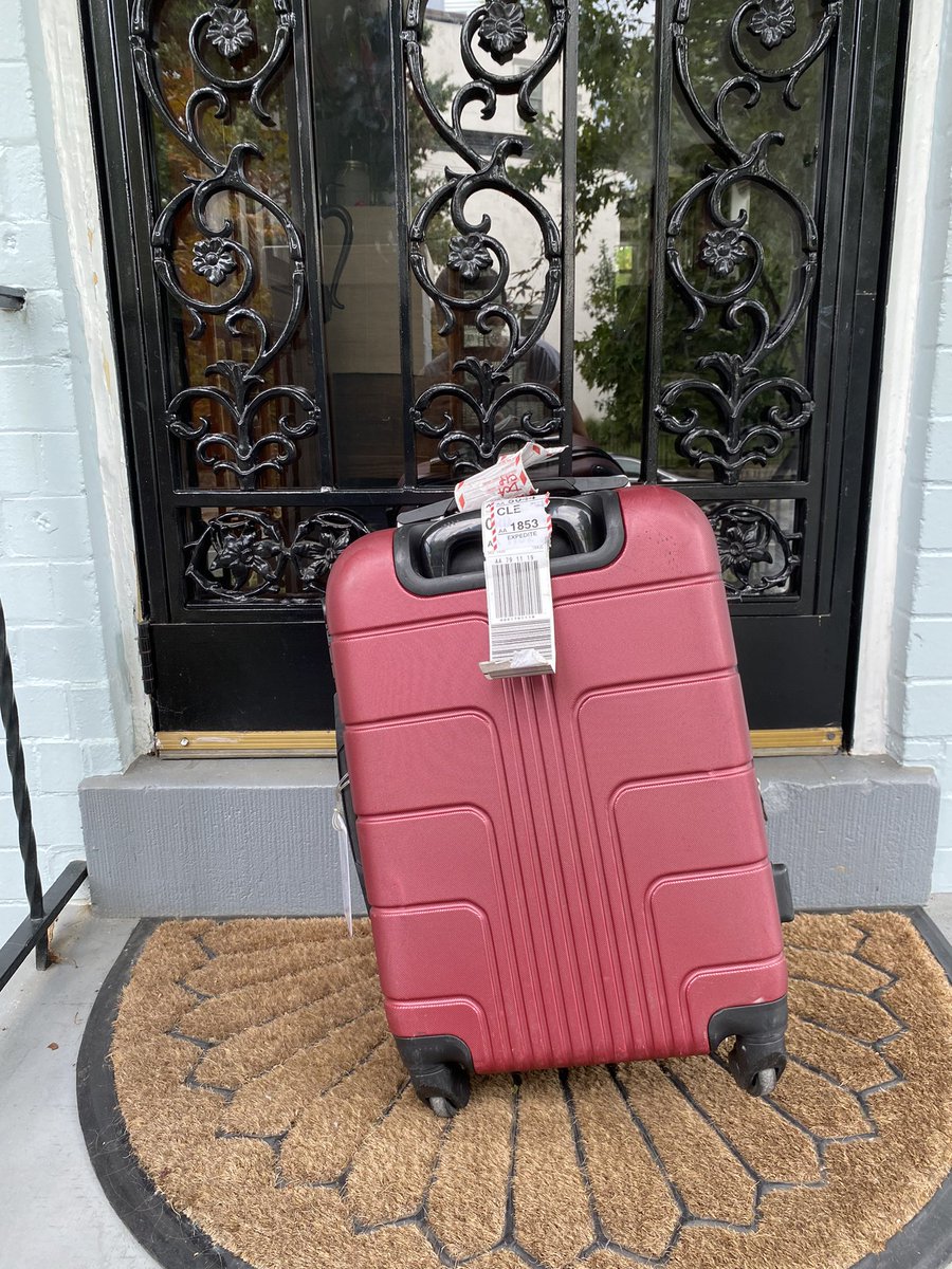 ekogorek's tweet photo. @AmericanAir It finally showed up @AmericanAir but looks like you took it on a bender. Looks like it got ripped, anyway. Can’t stand up straight and a wheel fell off https://t.co/Gwg96CZBBz