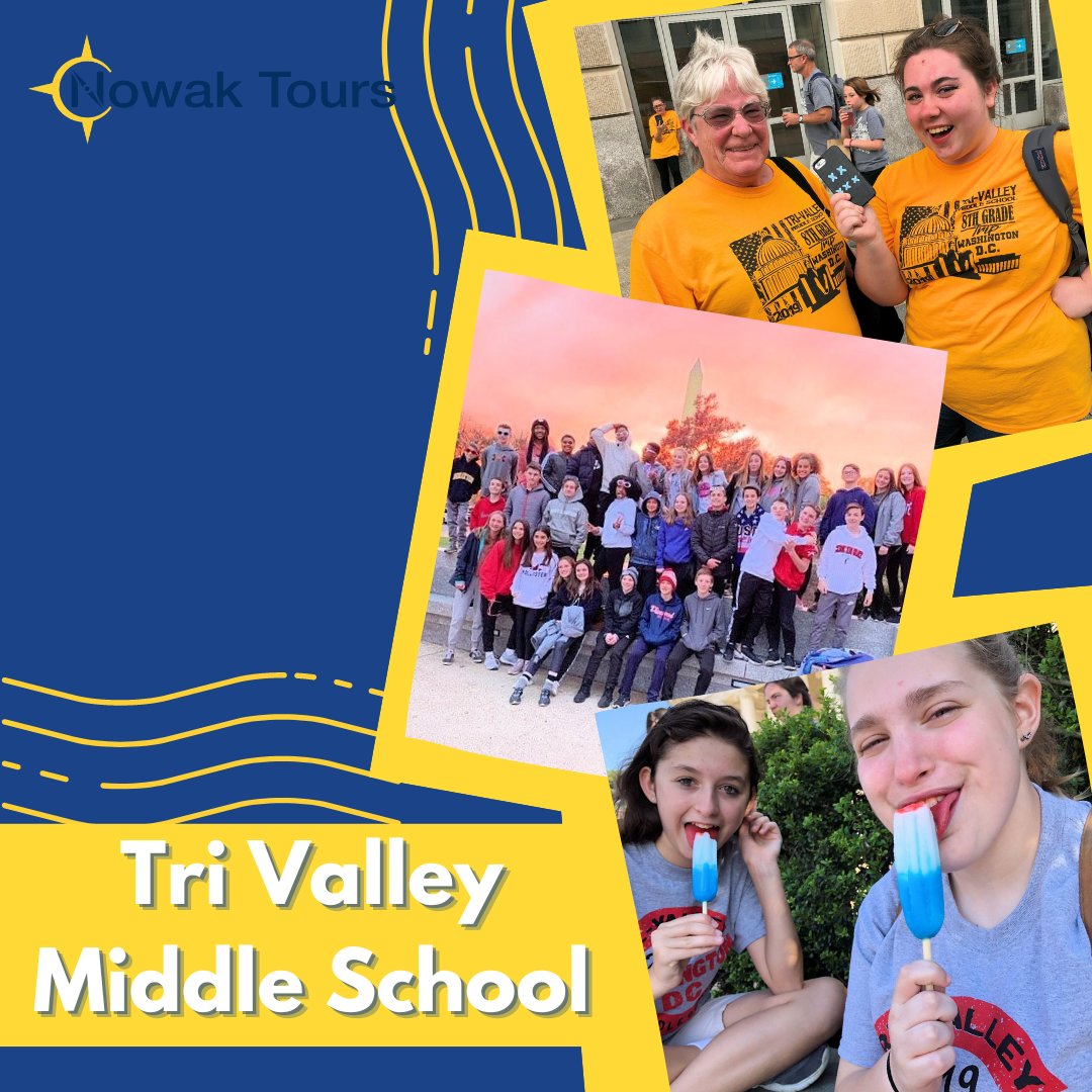 NowakTours's tweet image. Travel #ThrowbackThursday. Since school is back in session, here is a #tbt of Tri Valley Middle School enjoying Washington D.C.! We hope this crew is enjoying High School! 💙 #LearnByExperience #ttbt