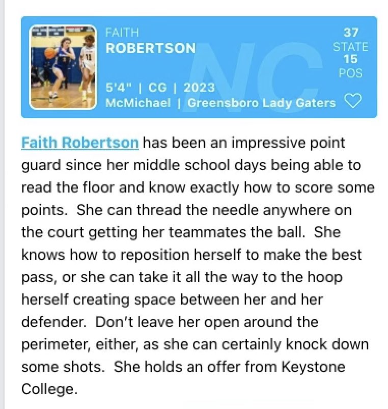 Lady Gater 2023 PG @FaithR2023 is a steady player who does it all! Coaches don’t miss out. She would be a great fit for many college programs!