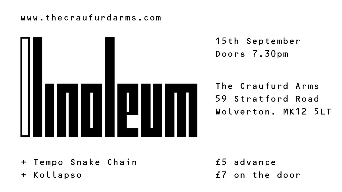 Looking forward to playing <a href="/craufurdarmsmk/">The Craufurd Arms</a> on 15 September!