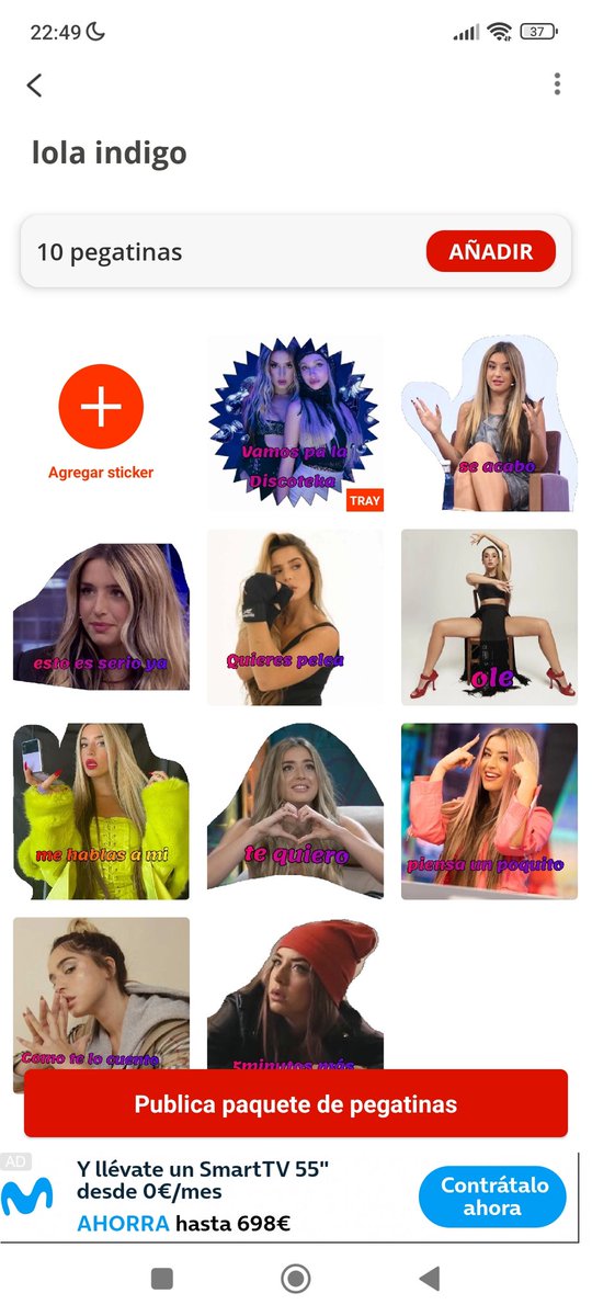 katebrels's tweet photo. Como no encuentro sticker de @lolaindigomusic  me e puesto al lío a crear algunos https://t.co/shIysBK6NF