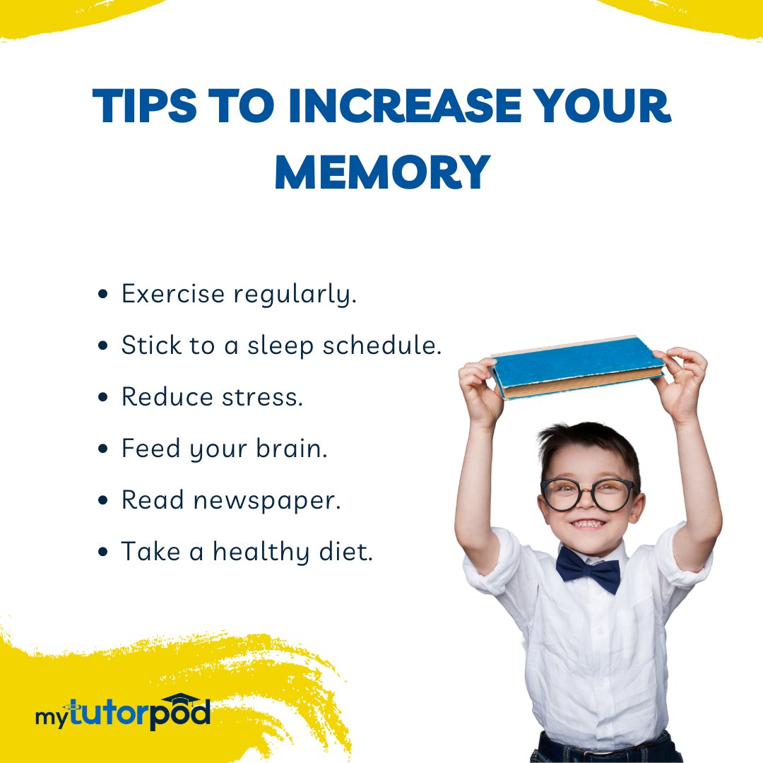 mytutorpod's tweet photo. Hey scholars!
Today, we have got you covered with these quick tips on how to increase your memory.
#MyTutorPod #OnlineEducationPlatform #OnlineLearning #TuitionOnline #QualifiedTeachers #QualityEducation #Tips #ProTips #EnhanceMemory https://t.co/cd1XM9nxqx