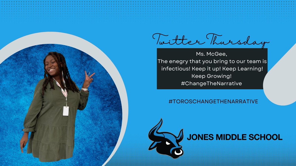 It’s #ToroTwitter day @JonesMS_AISD and I wanted to spotlight Ms.McGee! Keep growing, Ms.McGee! #ChangeTheNarrative #AldineConnected @AldineISD