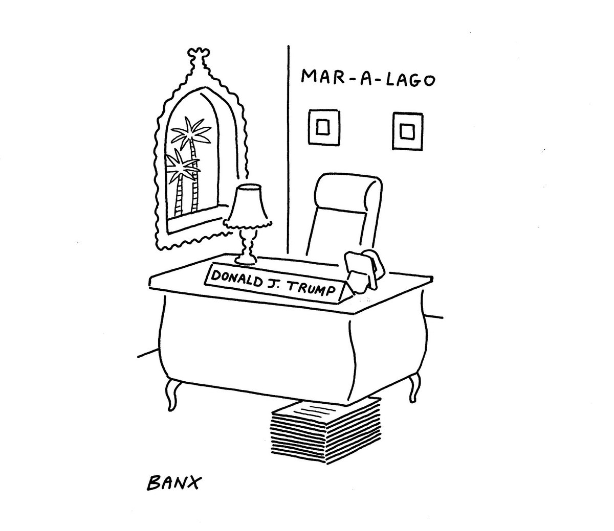 Banxcartoons's tweet photo. From today’s ⁦@ftopinion⁩ ⁦@FT⁩ #trump #FBIsearch #topsecretdocuments https://t.co/Ma57dTb02O