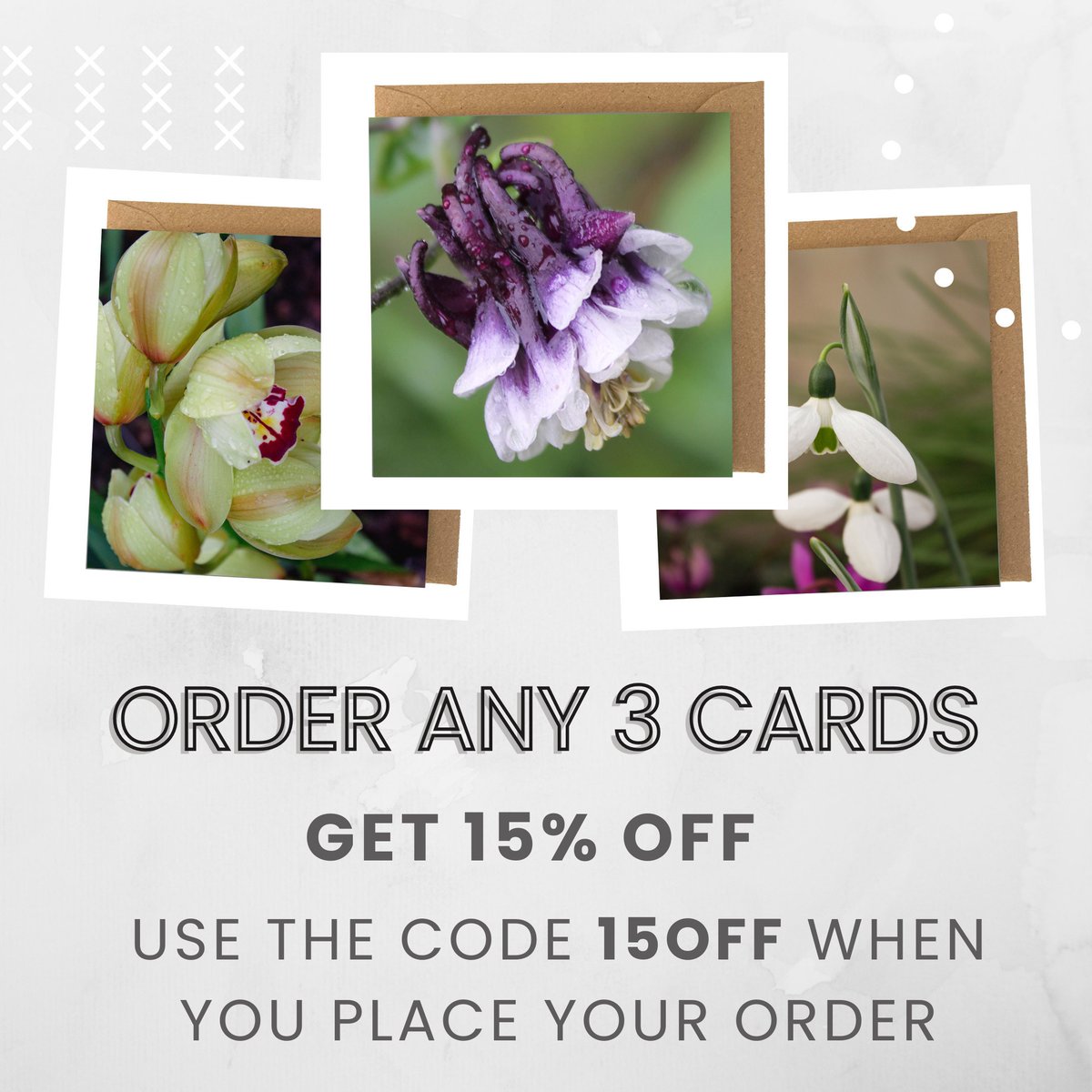 nombusart's tweet photo. We've just put a bunch of new flower cards in our #etsy store. Get 15% off when you buy 3 items. Enter 150FF during checkout.

https://t.co/Tpn7EzoAAL

#multibuy #offer #greetingcard #florals #greetingcards #stationeryaddict #snowdrop #grannybonnets #blankcardset https://t.co/aVEY6NMyaD