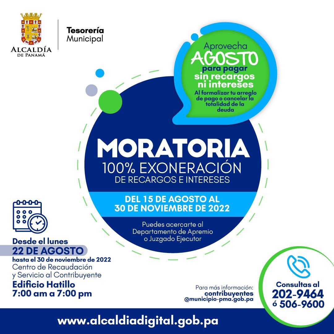 Panamaalcaldia's tweet photo. MORATORIA ⚠️ https://t.co/RYyBaKiRvd