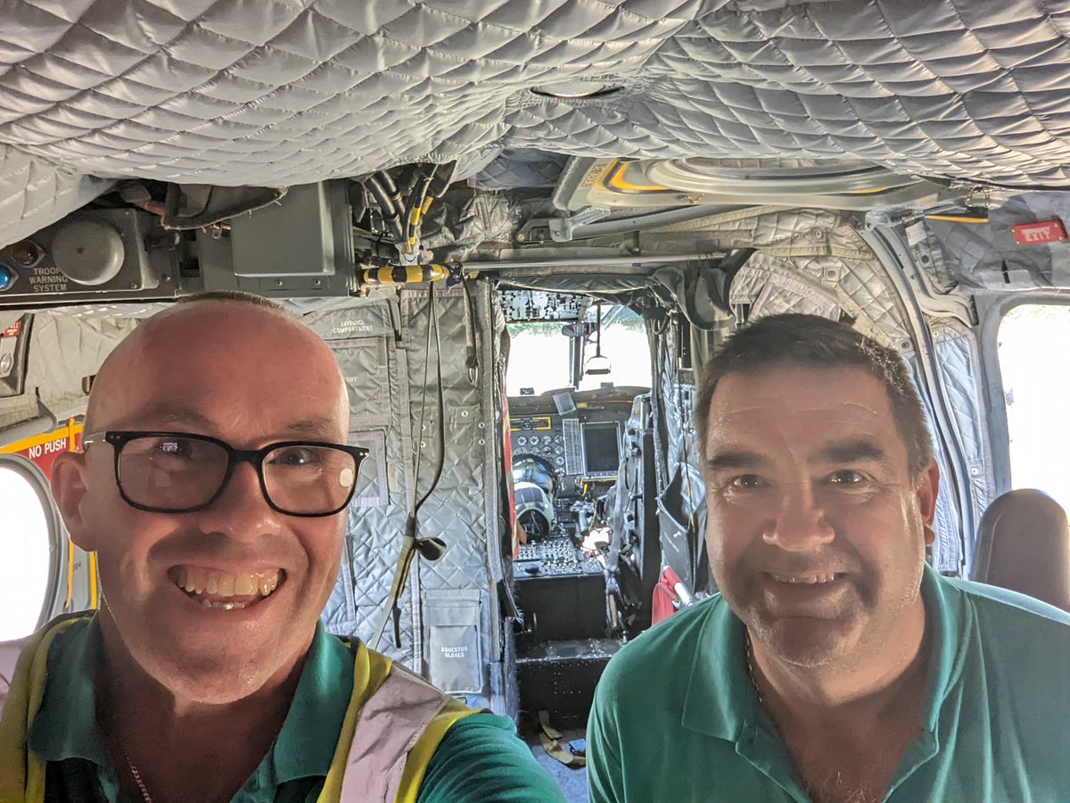 Chappie and Dickie from our #Uckfield branch had the rare opportunity to look around an RAF #Chinook helicopter that landed in a field just over the road from the branch! Thank you to the crew, who were very welcoming, happy to chat and give Chappie and Dickie a tour. 🚁