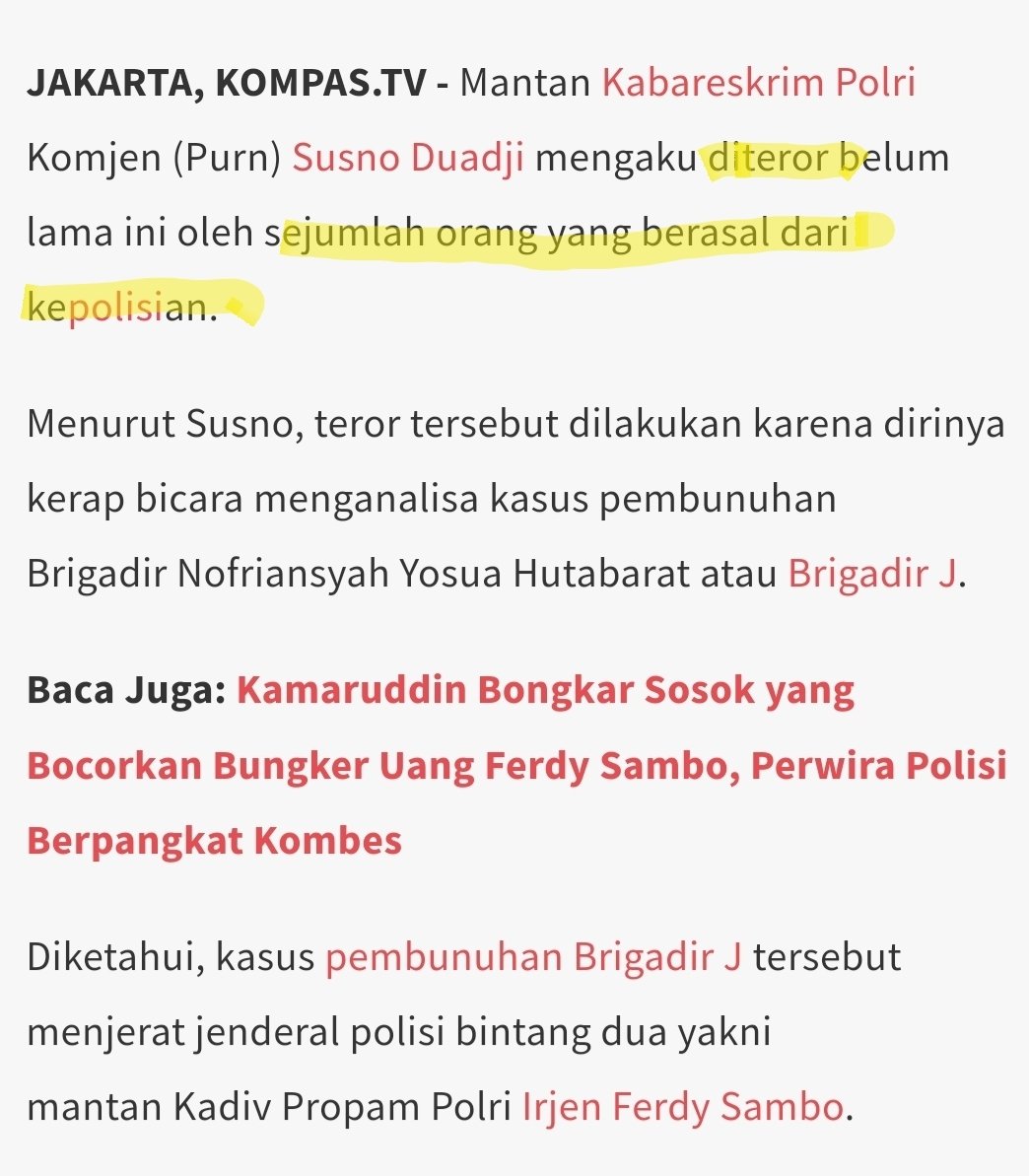 hipohan's tweet photo. Jika mantan polisi diteror polisi, apakah ini bukti Kekaisaran Sambo masih aktif dan berada diluar kelompok Sambo yang sudah diproses ? 👀 https://t.co/1oQaBpbGN8