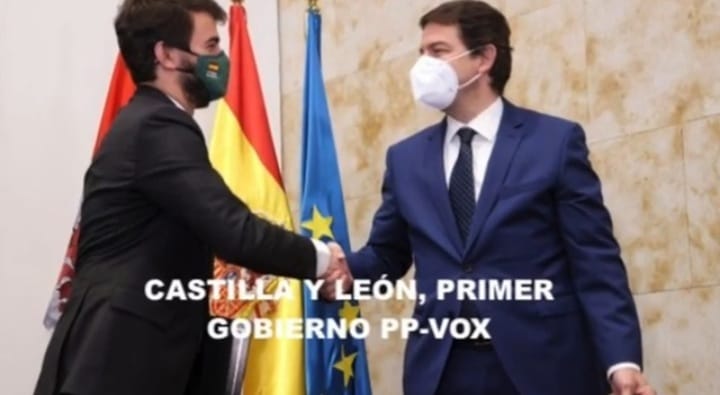 ChichonesC's tweet photo. La buena sintonia Abascal&amp;Feijoo, que abre la puerta al proximo gobierno de españa de cualicion. https://t.co/m3nZxs9hhc