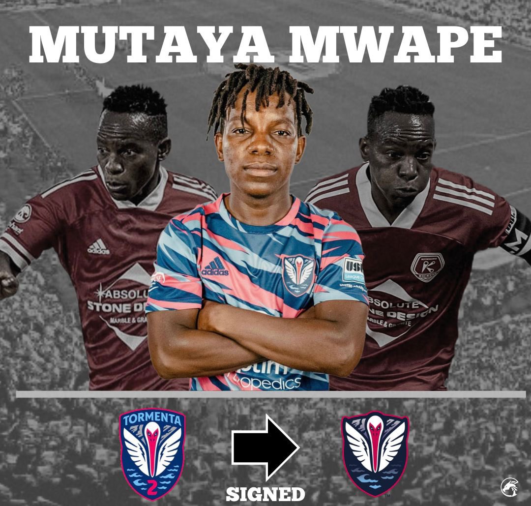 YMAPAAsoccer's tweet photo. Congratulations to Mutaya Mwape 🇿🇲 on his signing to @Tormenta_FC in the USL ✍️.

The Zambian Midfielder is a former USL2 Champion with the Charlotte Eagles and has over 50 appearances in the USL Championship and League One.

Good Luck Mutaya! 🙏🤝

#CHYN https://t.co/uSBUpP2DZE