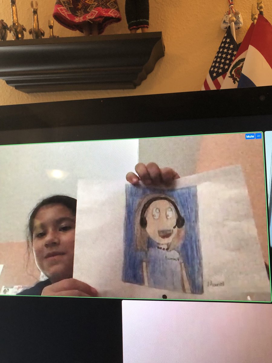 MGomezdelaTorre's tweet photo. My students surprised me today ❤️ ! That is me! I love it 🥰 ! They drew the logo of my school shirt &amp; head phones! They made my day! #SUMMITRock! @Summit_k8 https://t.co/XHK70ayhMu