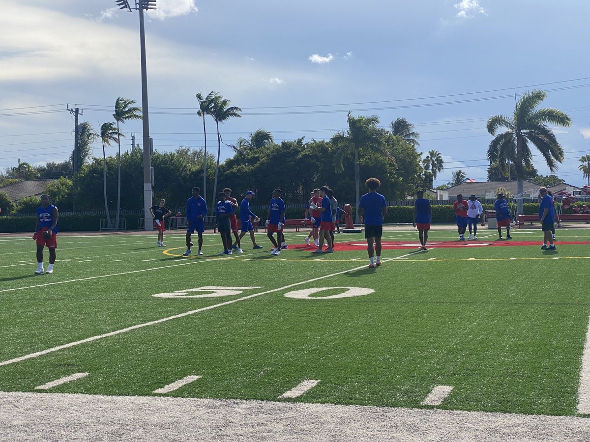 ⁦<a href="/Stags_Football/">DeMatha Catholic Football</a>⁩ preparing for their #BrowardShowcase game against Cardinal Gibbons.  Game time 7 PM tomorrow come out for some great HS Football.  #bcaa #browardselitefb