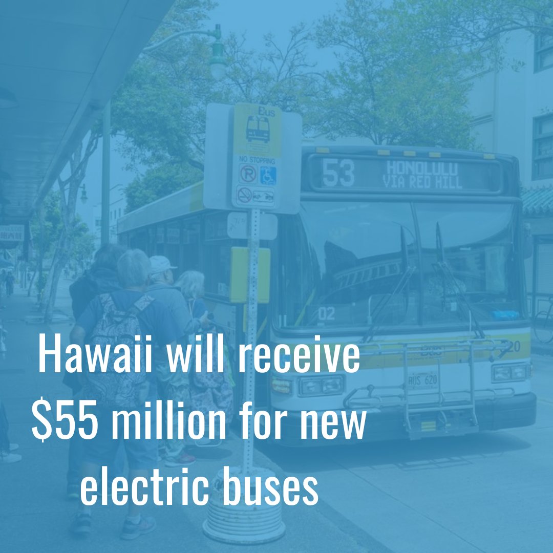 STCHawaii's tweet photo. What does $55 million mean for our Electric Buses? 
🚌36-38 new EV buses in Honolulu!
🚌6 electric buses and hydrogen charging infrastructure on Hawai’i Island!
🚌4 electric buses on Kauaʻi and preparing the infrastructure needed to transition!
🚌4 battery electric buses on Maui! https://t.co/9jJpZoo9nk