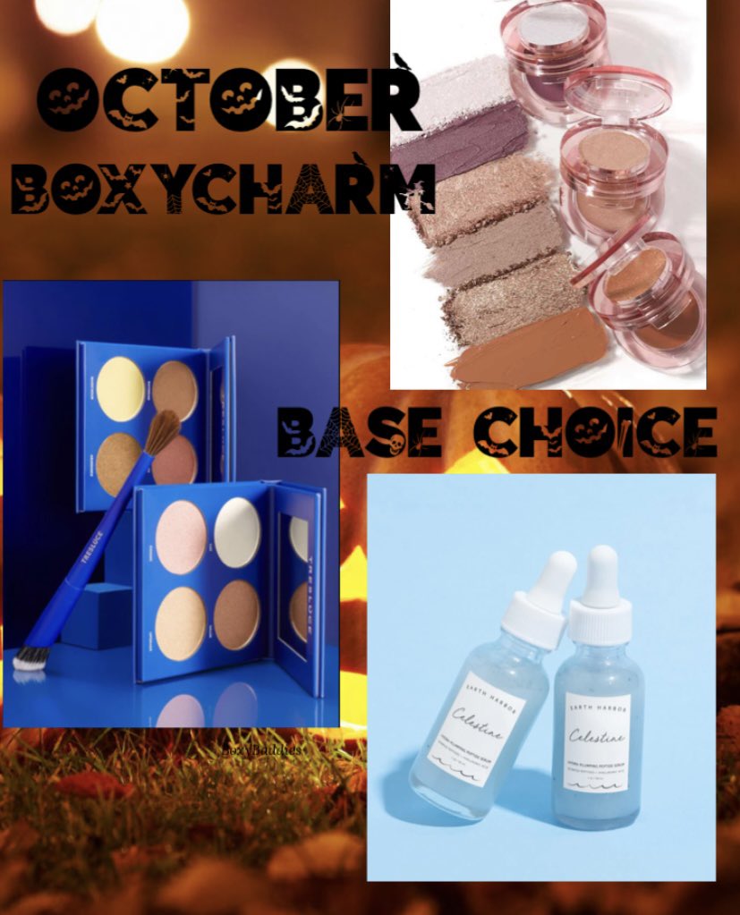 BoxyBaddies's tweet photo. Some possible Choice options for the October Boxycharm Base

Earth Harbour - Celestine Hydra Plumping Peptide Serum
Treslúce Beauty - Lucete Highlighter Quad (2 Options)
Wander Beauty - Double Date Eyeshadow Duo

Choice opens September 12th
#boxycharm https://t.co/NvC9Apwstp