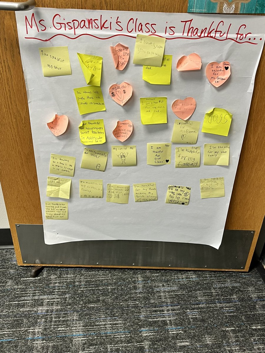 MsGispanski's tweet photo. Started Thankful Thursdays last week and our gratitude is growing each week! @AshleyElem #FISDmadetoshine https://t.co/obpY8rMphd