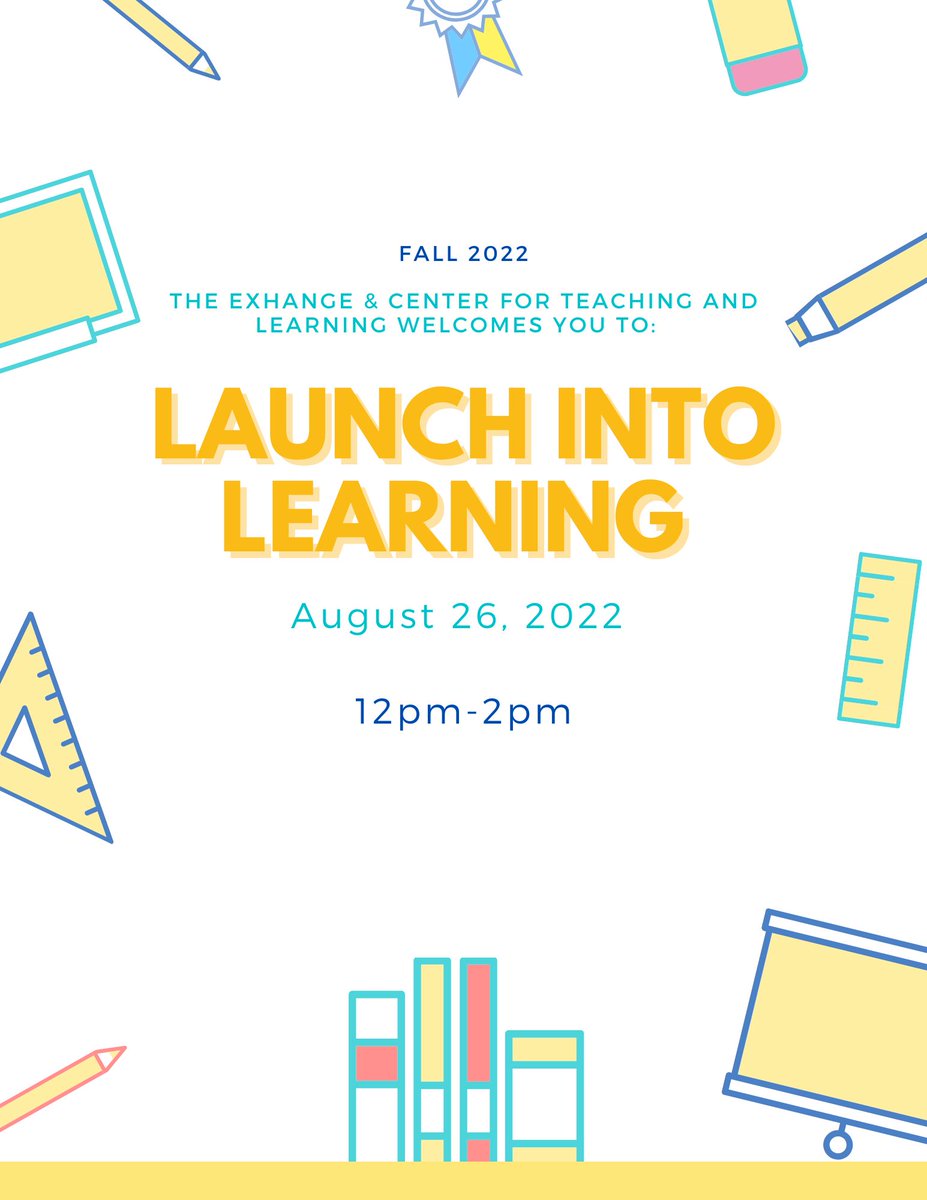 Happy 1st week of school! We are excited to see students on campus so to continue the fun we invite you to join us along with The Center for Teaching Learning, and Peer Tutoring for some prizes and food!