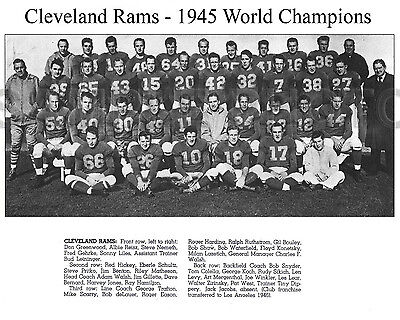 RandomCLE's tweet photo. The 1945 World Champion Cleveland Rams https://t.co/e3v64CdIid