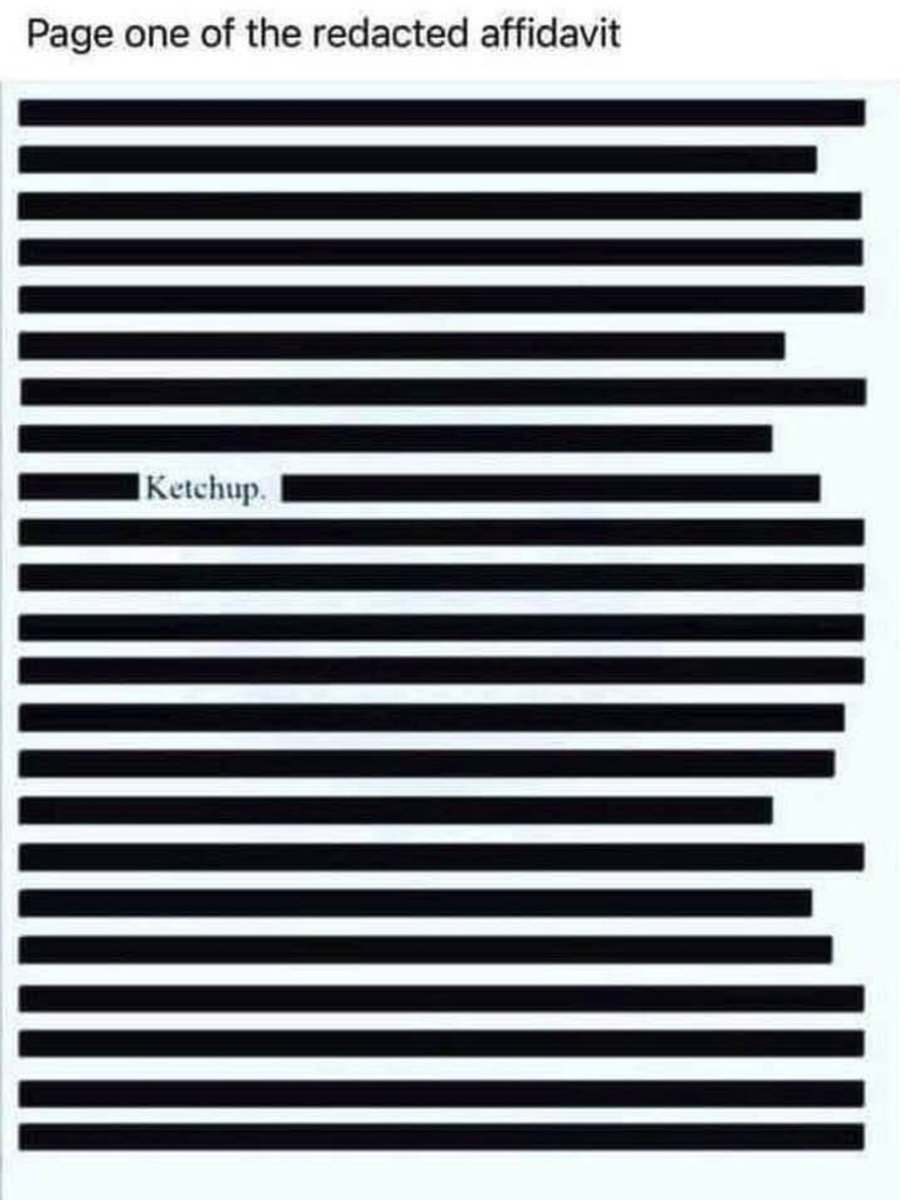 GoodPillowCo's tweet photo. BREAKING: redacted Trump/FBI affidavit leaked, ahead of tomorrow's scheduled release https://t.co/NbnQXCAaoI