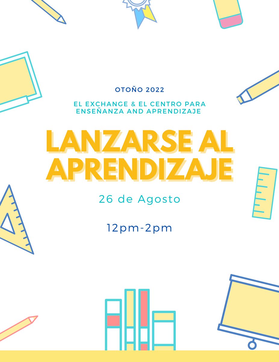 ¡Feliz primera semana de clases! ¡Estamos emocionados de ver a los estudiantes en el campus, así que para continuar con la diversión lo invitamos mañana  en el exchange (adentro de la biblioteca en el primer piso) para ganar algunos premios y comida!
