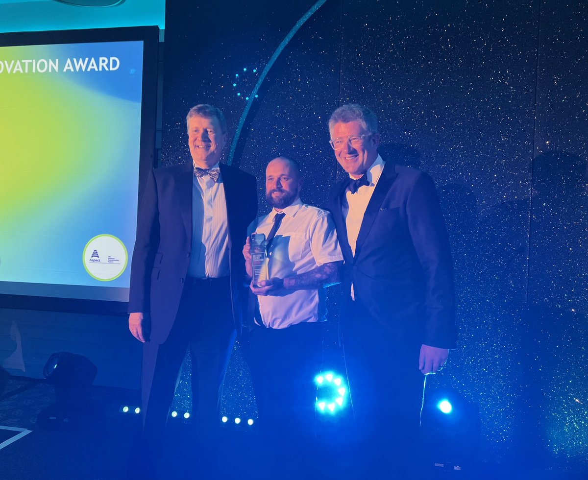 ScotRenew's tweet photo. Technology &amp; Business Innovation Award, sponsored by @AspectRep, at the Net-Zero Energy Transition Awards goes to @SiemensGamesa Renewable Energy for its revolutionary RecyclableBlade which is giving recovered wind turbine blade material new life. #NZETA22 https://t.co/6TVGt8MjEP