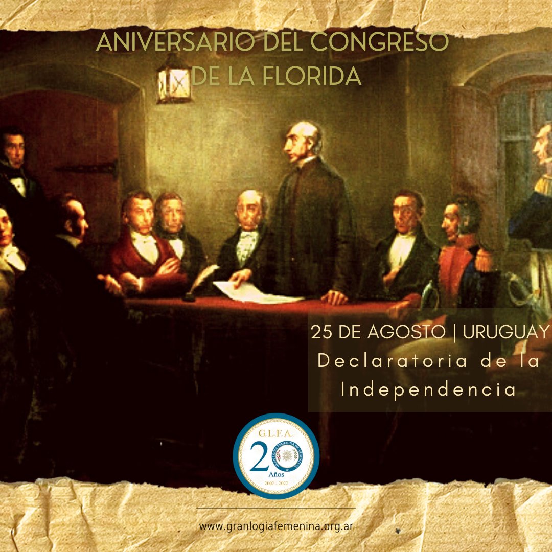 GlfaOficial's tweet photo. Acompañamos a nuestros hermanos uruguayos, en este 25 de agosto donde se conmemora la #Independencia del país vecino.
La Gran Logia Femenina de Argentina envía un abrazo fraterno a la querida República Oriental del Uruguay.
#Uruguay 🇺🇾 #25Agosto
#GLFA 🇦🇷 🌿 #Masonería 📐 https://t.co/5CNI0w1TlM