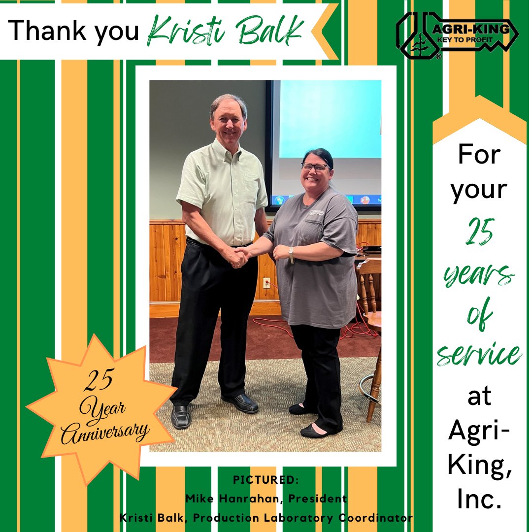 Please join us in celebrating one of our incredible employees. #25YearAnniversary #AgService #EmployeeAppreciation