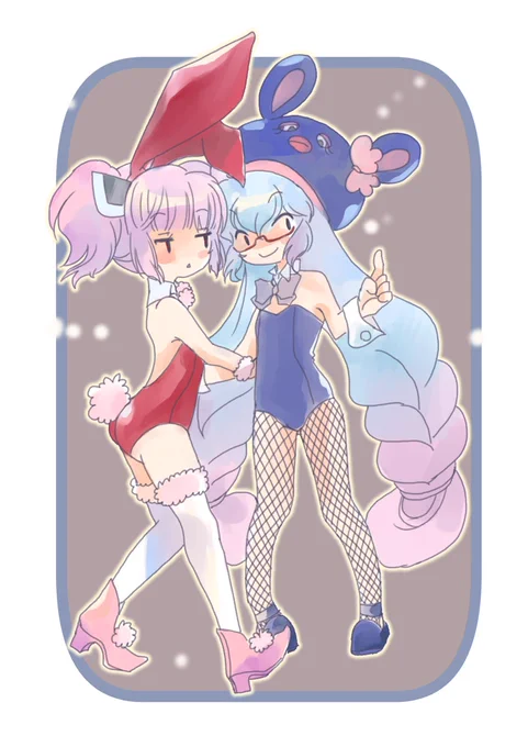 #きりたんキラキラ金曜日#音街ウナ ぺたーん赤青うさぎ 