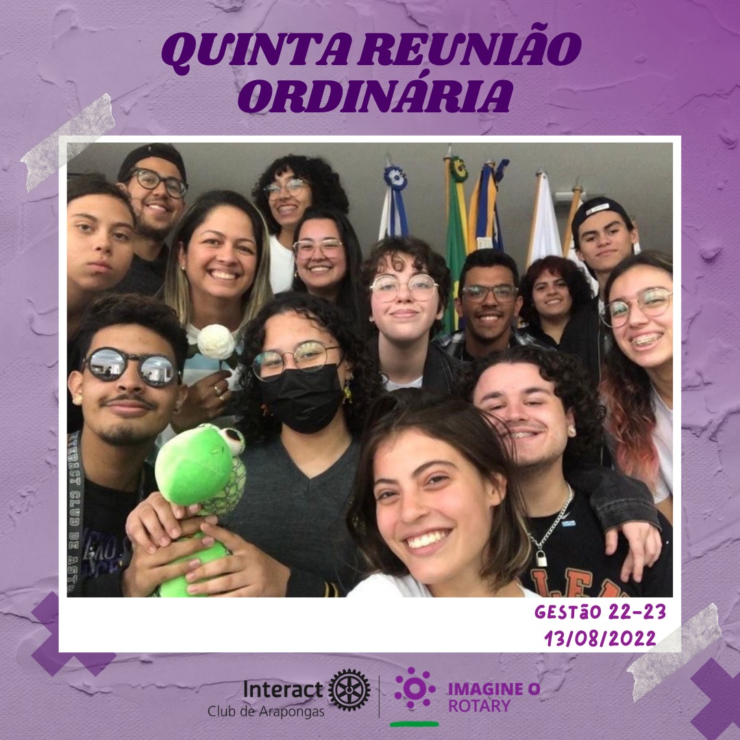 ICArapongas's tweet photo. 5° Reunião Ordinária do Interact Club
de Arapongas, com posse de novo associado! Vamos
juntos Imaginar o Rotary 💜
#interact #interactclub #ic #interactbrasil
#interactarapongas #interact4710 #ic4710
#rotary #rotaryclub #rotaryarapongas
#rotaryinternational #rotaract https://t.co/8jRH4ymiEh