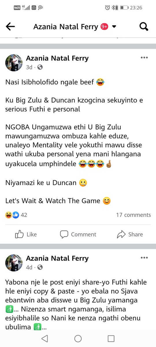sdonsibongs's tweet photo. See what I posted on Facebook 3 days ago, and see what's happening now.
@BigZulu_ZN Syabonga winsizwa Bhuti umlando lo syowubhal emadwalen @DuncanSkuva syabonga for accpting challg boet omdala 🙌🏿🙌🏿 #BigZulu #Duncan #kwesta #ko #KeHipHop #SouthAfrica #stogieT #Ambitiouz https://t.co/ExyZvNFFnA