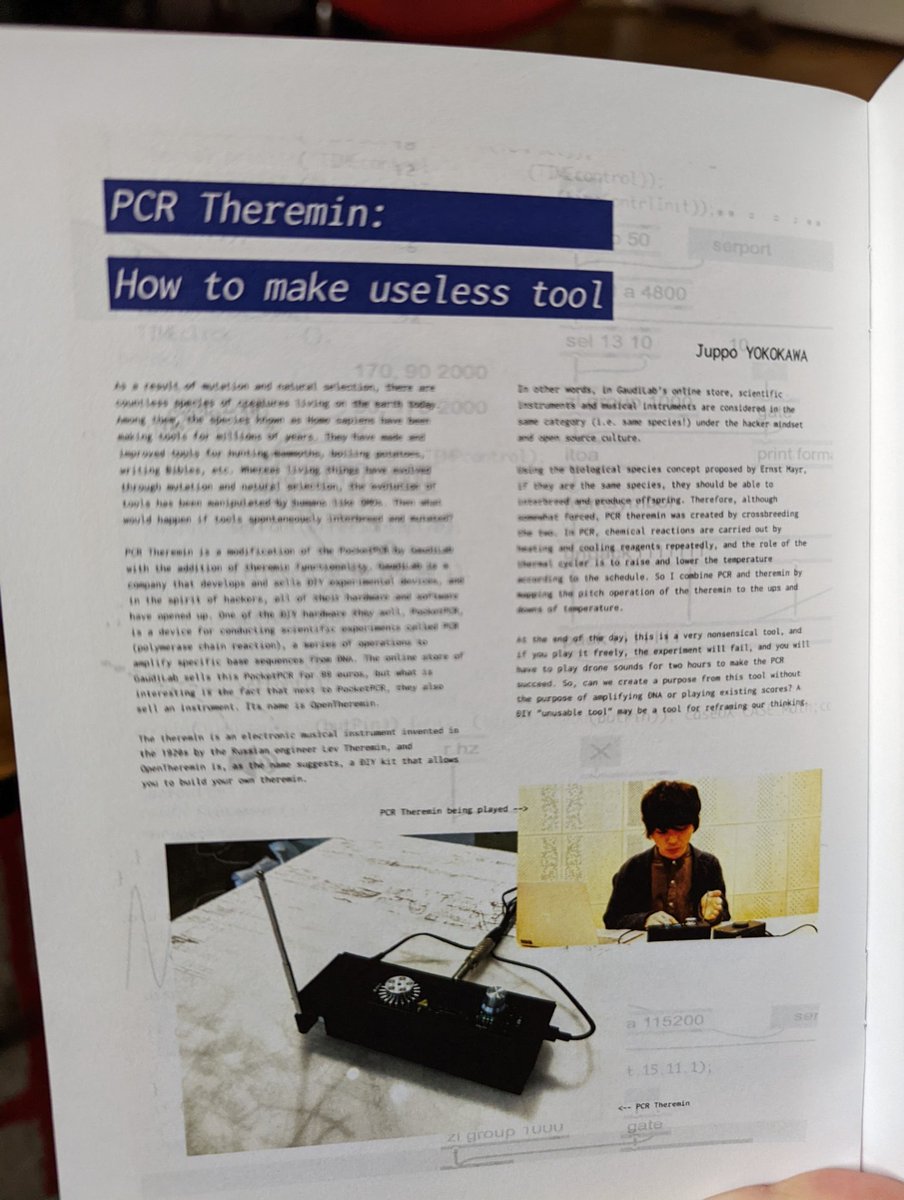 Leeborg_'s tweet photo. I'm totally in love with how to make a PCR theremin in this zine by @shirotanist1230 https://t.co/uPx0cGbgjV