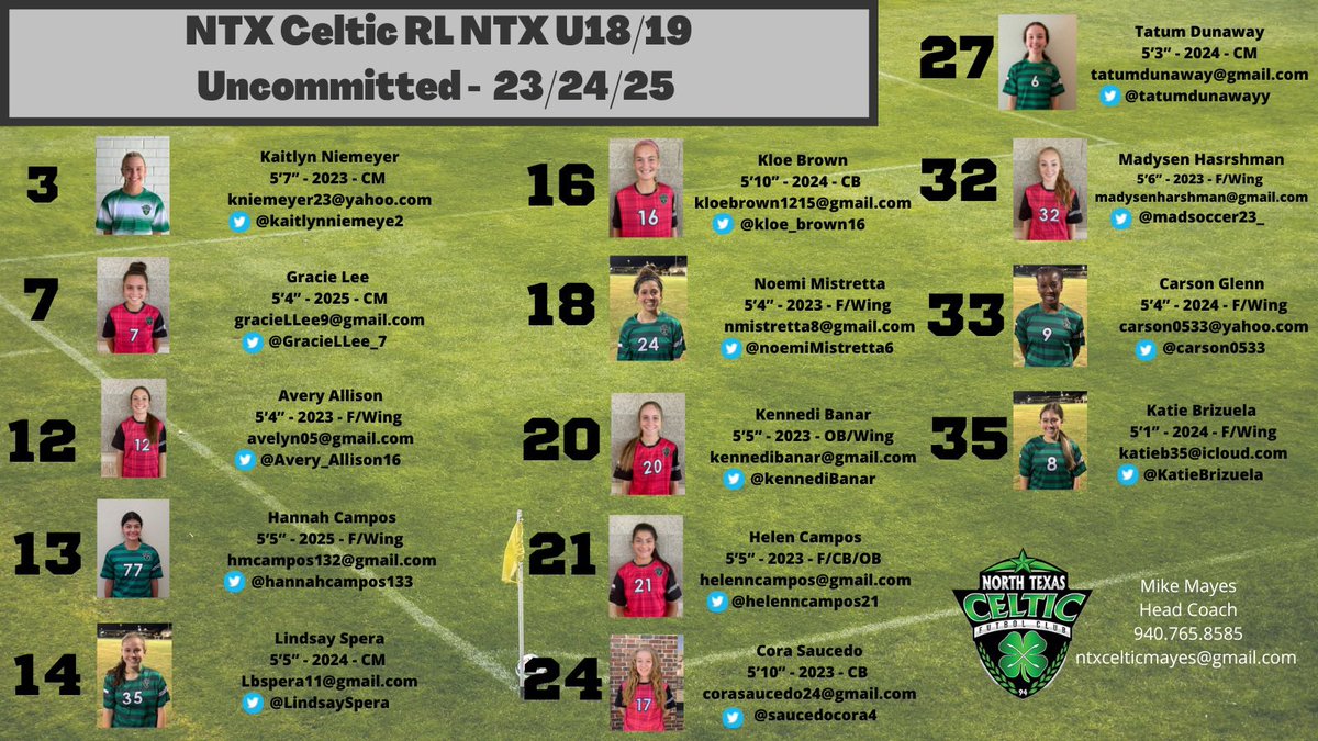 Fall <a href="/ECNLRLntxgirls/">ECNL RL - NTX Girls</a> schedule for @04ntxceltic!! College Coaches come out and watch this talented group play! #playforeachother #coygig #futurecollegeathletes <a href="/ntxcelticfc/">NTX Celtic FC</a> 🍀