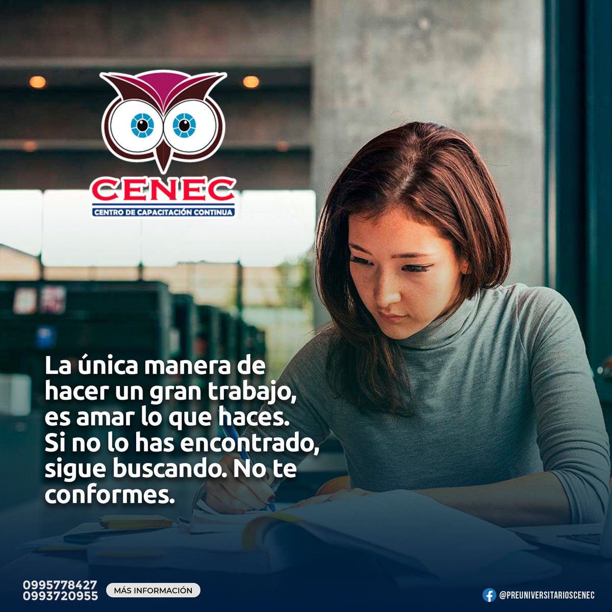 PCenec's tweet photo. ¡SIGUE PREPARANDOTE AÚN MÁS!
👉 TE PREPARAMOS PARA TU INGRESO A LA UNIVERSIDAD Y CARRERA QUE DESEAS PARA EL PERIÓDO 2023
¡ACEPTA EL RETO!
Ven y Aprovecha Evaluandote para el Examen.
🦉"SOMOS CENEC"🦉
🥇Somos los #1 en CAPACITACIÓN y PRESTIGIO. https://t.co/08hQPeuxf3