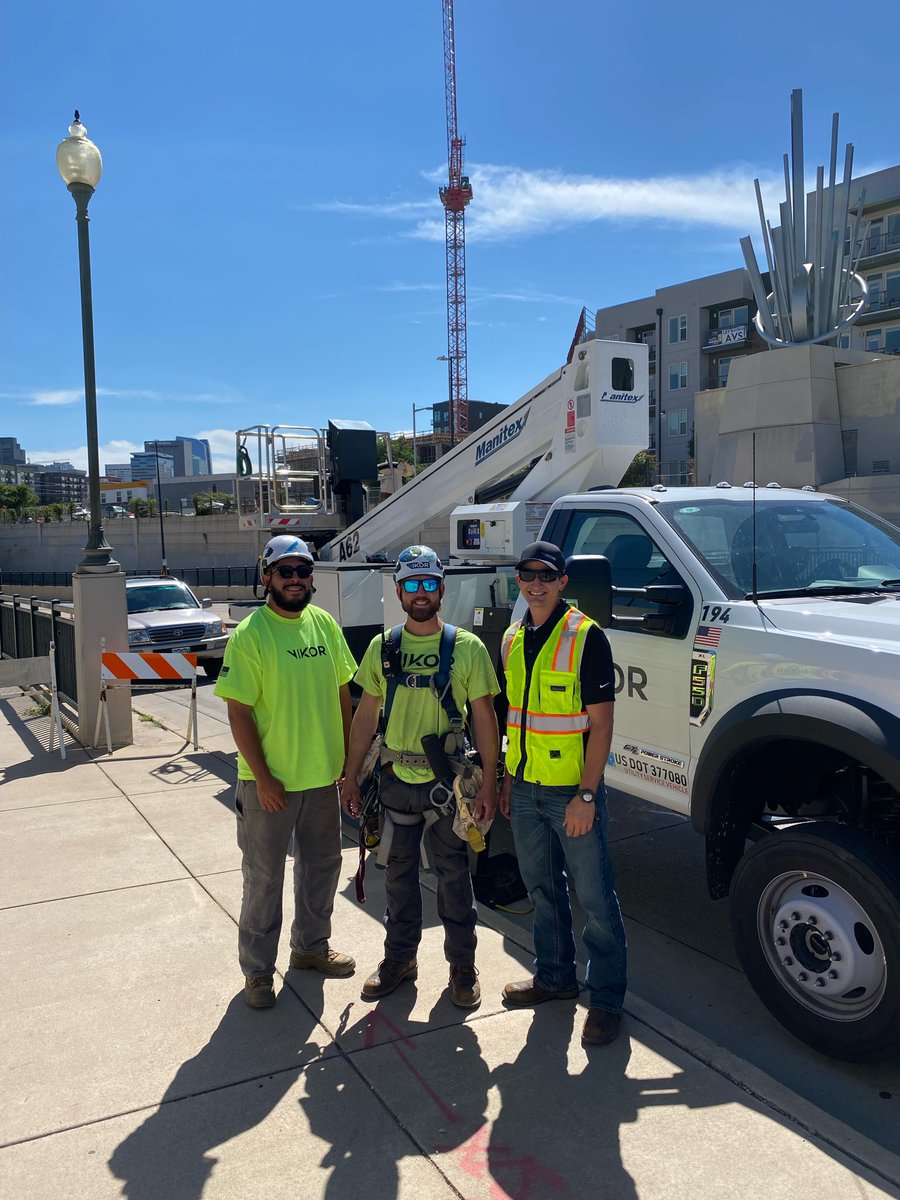 VIKORInc's tweet photo. We had the opportunity to take a member of @RepDianaDeGette's team to a 5G small cell site in Denver yesterday. Thanks to @NATEsafety for helping make the connection #BeVIKOR #DedicationToElevation #ElevateWireless #5G #SmallCells https://t.co/A7WRt3QvGr