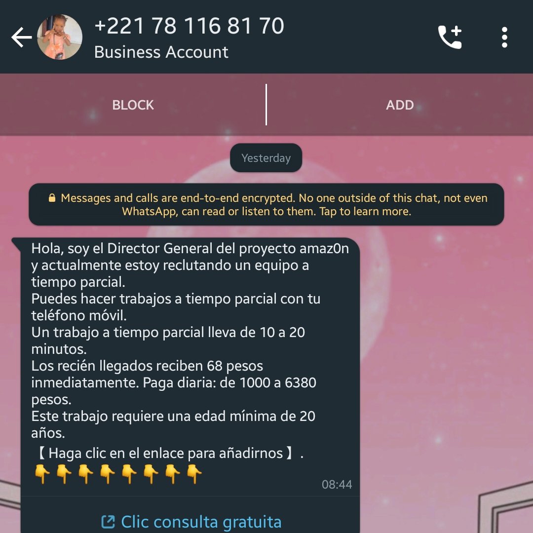 HMGuera's tweet photo. #scammers #estafastelefónicas #whatsapp pt1

No mm #Amazon con razón valen para pura Cheetos... https://t.co/YqnmENJP9o