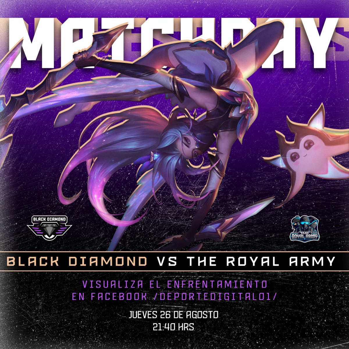 Hoy jugamos primera fecha vs The Royal Army en SCLOL de <a href="/DeporteDigitalH/">Deporte Digital 01</a> y <a href="/LogitechG/">Logitech G</a> 

#LetsGoBDG