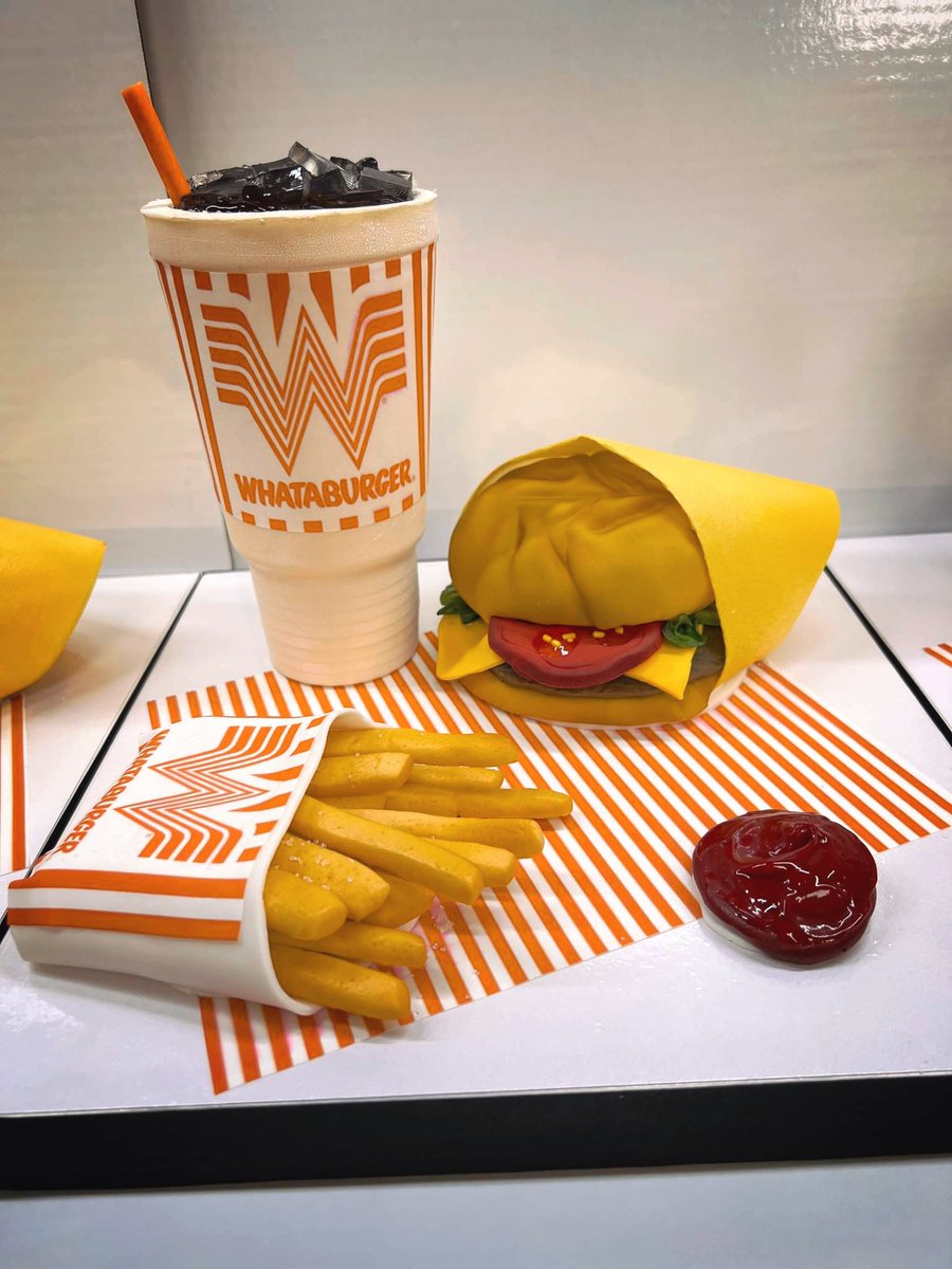 LeawoodPC's tweet photo. Fresh from the latest TikTok and Netflix trend, one of our amazing cake designers whipped up a very special Whataburger meal. Now you can ask, “Is it Cake?”

What do you think @PatrickMahomes? https://t.co/OX7gzFfeC7